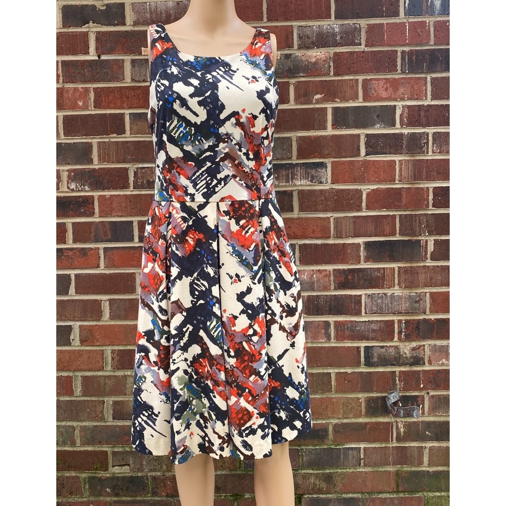 Anthropologie Maeve Fit And Flare Zip Up Pocket Stretchy Colorful Dress,Size M - Picture 11 of 15